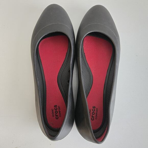 Crocs Shoes Women's Size 7 Lina Iconic Comfort Ballet Flats Black Slip On 203404 - Picture 6 of 12